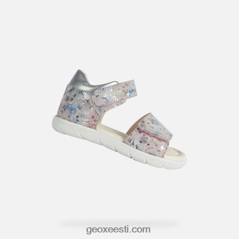 sandaal alul väikelapsJ4Z02T1549 Geox hele roos/hõbe