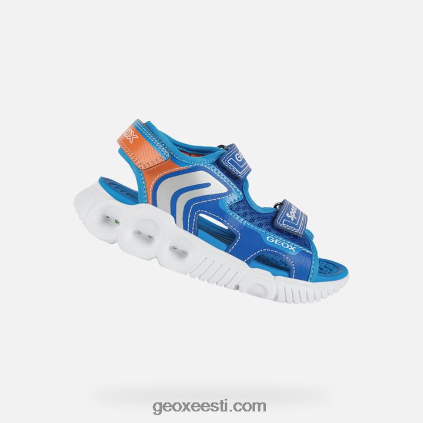 sandaalikoda poisid J4Z02T1320 Geox kuninglik/oranž