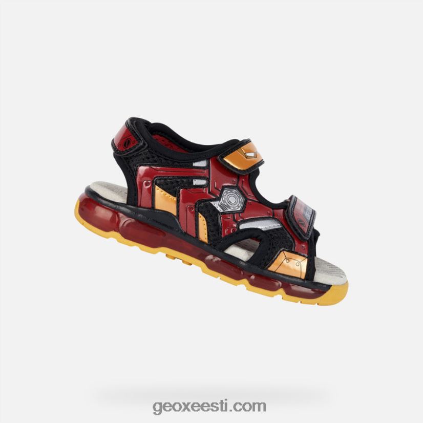 sandaalid android juunior poisid J4Z02T1049 Geox must/punane