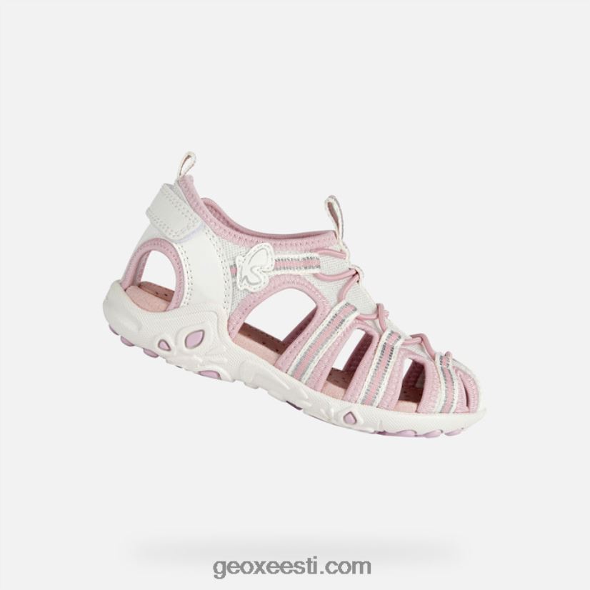 sandaal vingummari tüdrukud J4Z02T1883 Geox valge/roosa