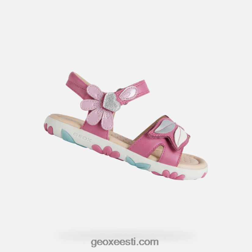 sandaalid haiti tüdrukud J4Z02T1176 Geox fuksia/dk roosa