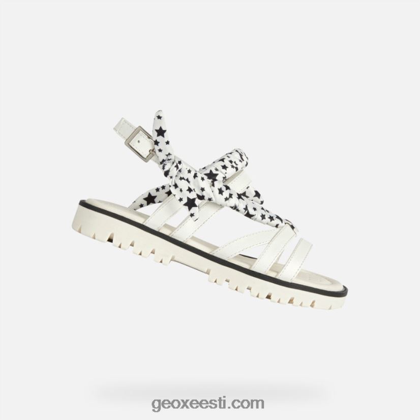 sandaalide tähepõsepuna tüdrukud J4Z02T1139 Geox valge